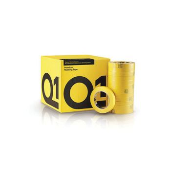 Q1® MTQ136 Premium Masking Tape, 55 m x 36 mm, 125 um THK, 24/case, Sun Yellow