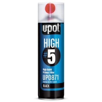U-POL® HIGH#5™ UP0871 High Build Primer, 450 mL Aerosol Can, Black, 21.5 sq-ft Coverage
