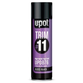 U-POL® Trim #11 UP0878 High Build Top Coat, 450 mL Aerosol Can, Stain Black, 48.4 sq-ft/Unit Coverage