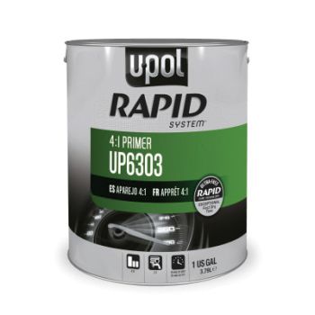 U-POL&reg; RAPID SYSTEM&trade; UP6303 2K High Solids Rapid Cure Primer, 1 gal Tin, Gray, 4:1 Mixing