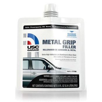 USC® 77706 Metal Grip Filler, 8 oz Pouch, Silver-Gray, Liquid