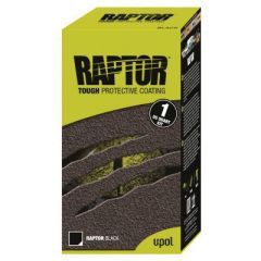 U-POL® RAPTOR® UP4803 2.6 VOC Raptor Kit, 1 qt Spray Bottle, Black, 30 sq-ft Coverage, 5 to 7 days Curing