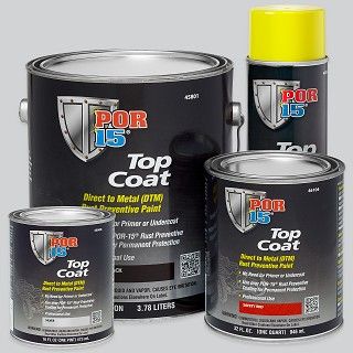 POR-15® 45904 Top Coat DTM Paint, 1 qt Can, Chassis Black, Liquid, 30 to 60 min Curing