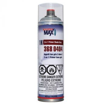 SprayMax® 3680404 3 in 1 Primer, 500 mL Aerosol Can, Matte Gray, 5.4 to 8.1 sq-ft Coverage