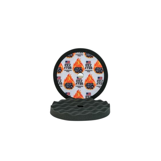 High Teck Finishing Pad, 8 In Dia X 1 In In Thk, Black, Open Cell Foam - 725